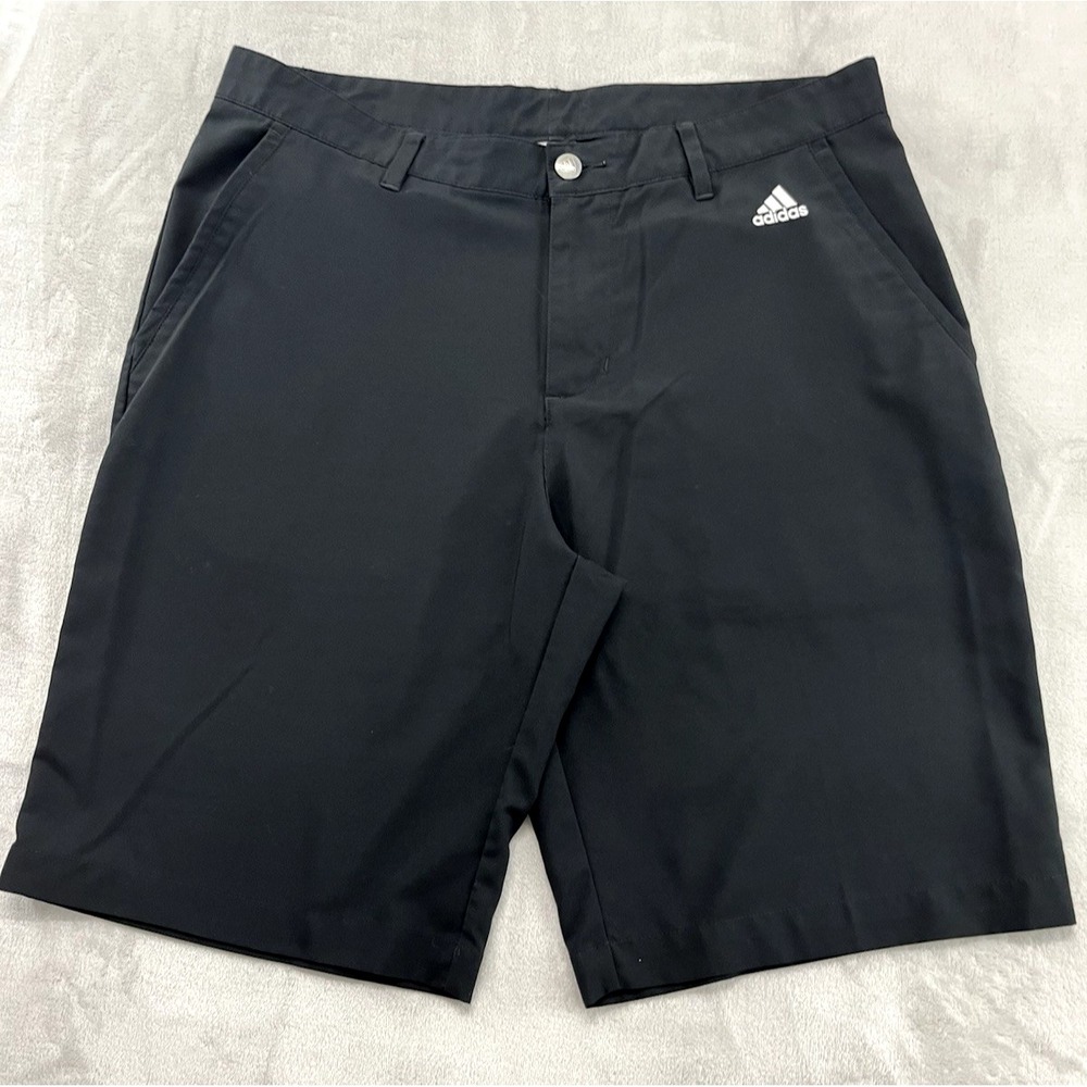 Adidas Golf Short Men 34 Black Regular 3 Stripes Lightweight 10'' Inseam Casual